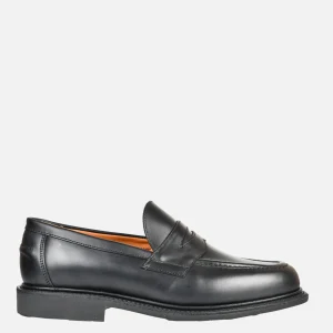 SANDERS Mocassins | Black Leather Pull Up Penny