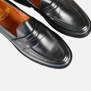 SANDERS Mocassins | Black Leather Pull Up Penny