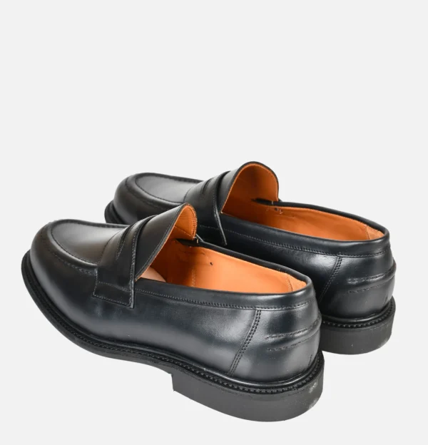 SANDERS Mocassins | Black Leather Pull Up Penny