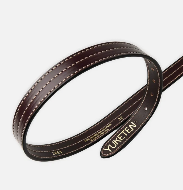 YUKETEN Ceintures | Ceinture Triple Stitched Dark Brown