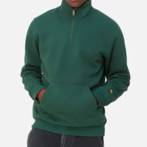 CARHARTT WIP Sweats & Polaires | Chase Neck Zip Sweat Discovery Green