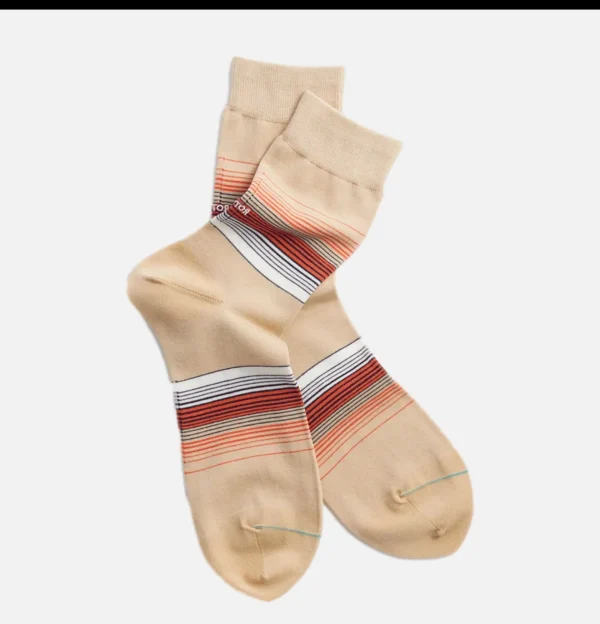 ROTOTO Chaussettes | Chaussette Horizon Stripe Beige