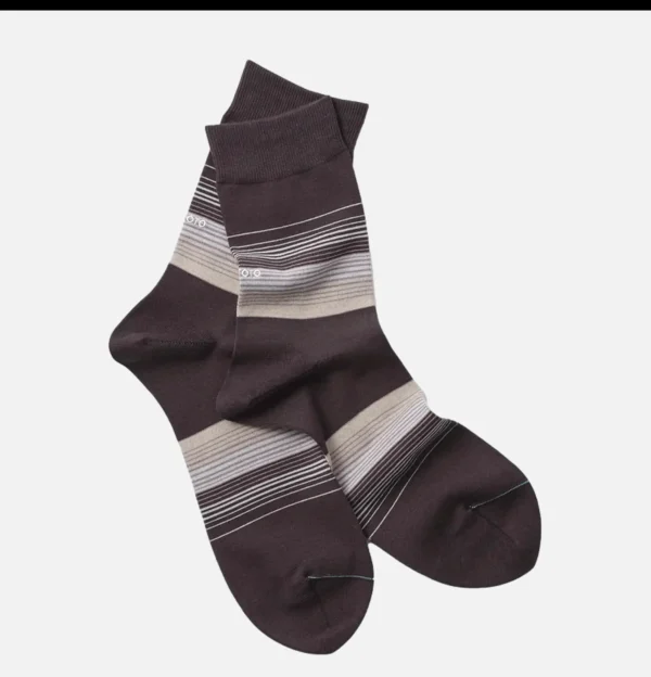 ROTOTO Chaussettes | Chaussette Horizon Stripe Charcoal