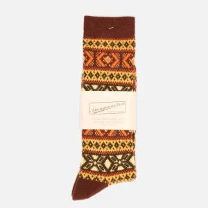 ANONYMOUS ISM Chaussettes | Chaussette Wool Jacquard Brown