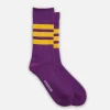 ROTOTO Autres | Chaussettes | Chaussettes Fine Pile Striped Crew Violet