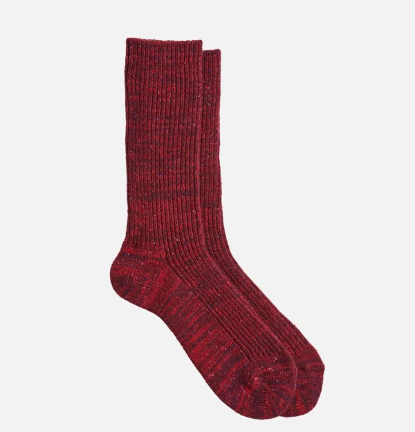 ROTOTO Chaussettes | Chaussettes Nep Tweed Marl Burgundy