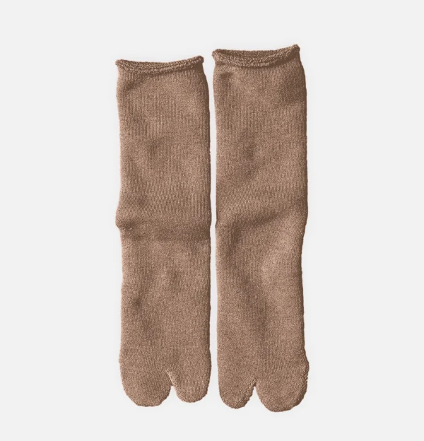 YAHAE Chaussettes | Chaussettes Tabi Pile Brown