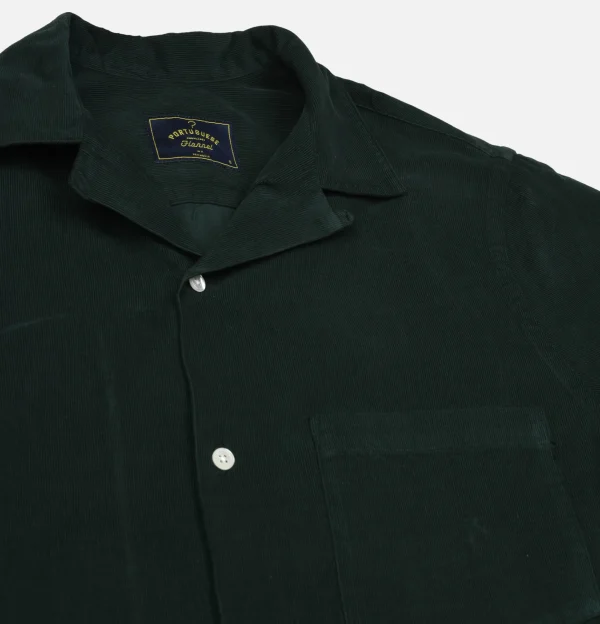 PORTUGUESE FLANNEL Chemises | Chemise Cord Camp Collar Green