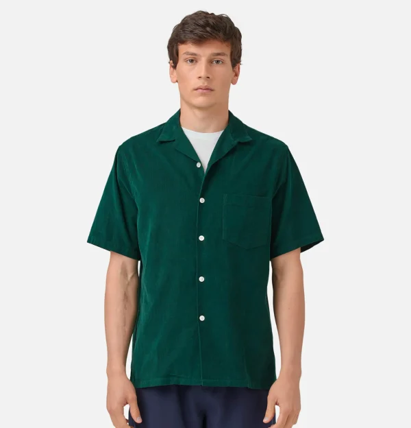 PORTUGUESE FLANNEL Chemises | Chemise Cord Camp Collar Green