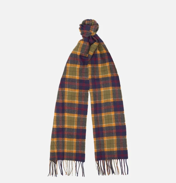 BARBOUR Gants • Bonnets • Echarpes | Echarpe Tartan Lambswool Navy Green Ocre