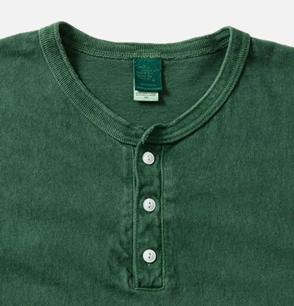 GOOD ON T-shirts | Ls Henley Tee Dark Green