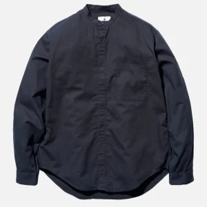 SNOW PEAK Chemises | Poplin Stand Collar Shirt Navy