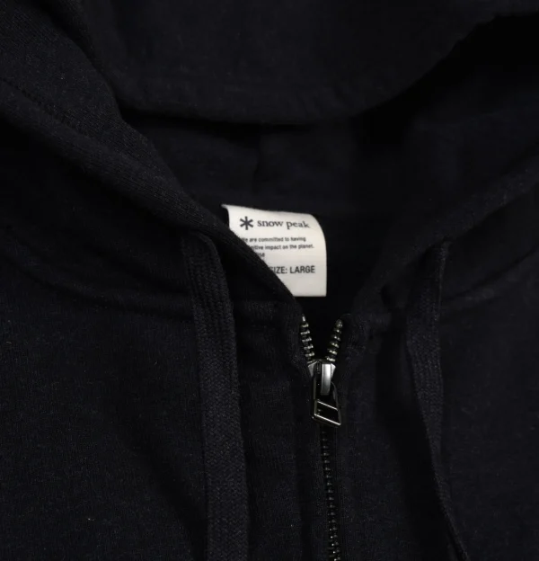 SNOW PEAK Sweats & Polaires | Recycled Cotton Zipup Hoodie Black