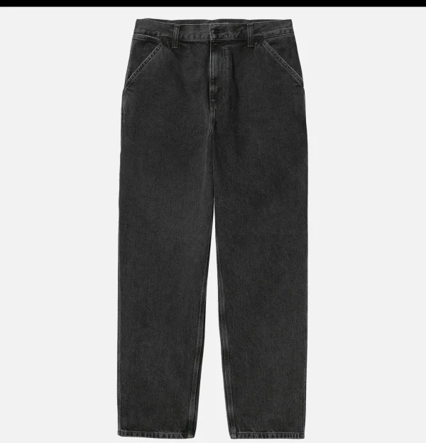 CARHARTT WIP Pantalons | Single Knee Pant Denim Noir Stone Washed