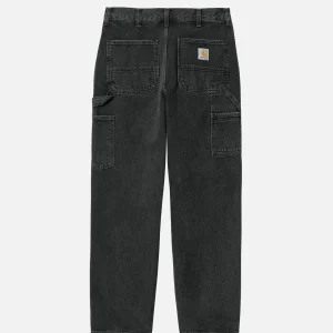 CARHARTT WIP Pantalons | Single Knee Pant Denim Noir Stone Washed