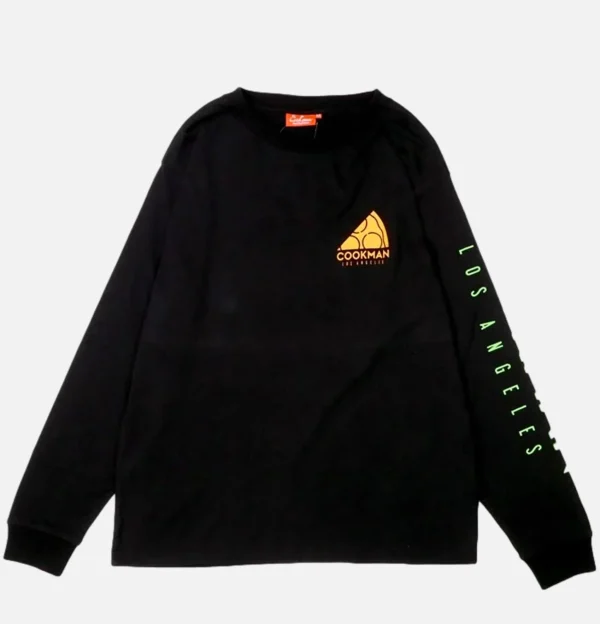 COOKMAN T-shirts | Tee Shirt Long Sleeve Pizza Noir