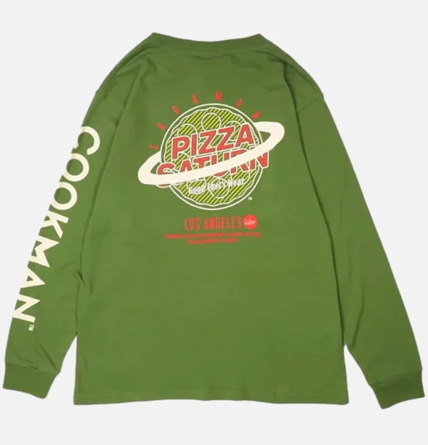 COOKMAN T-shirts | Tee Shirt Long Sleeve Pizza Green