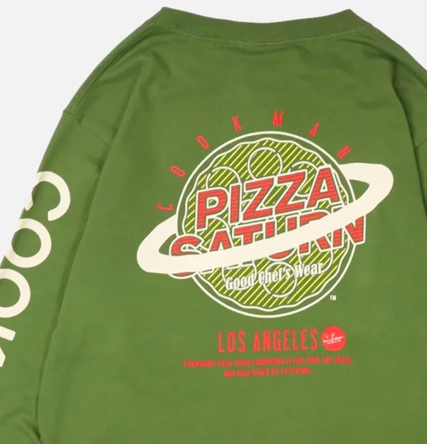 COOKMAN T-shirts | Tee Shirt Long Sleeve Pizza Green