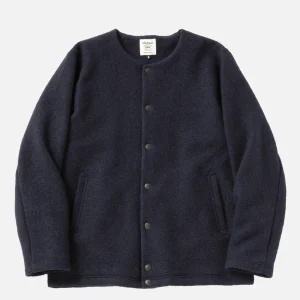 JACKMAN Vestes | Wool Collarless Jacket Navy