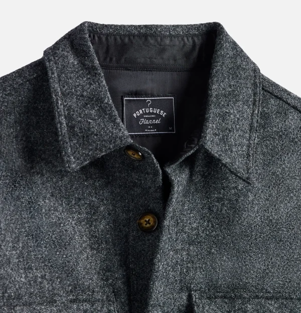 PORTUGUESE FLANNEL Chemises | Wool Field Over Shirt Grey