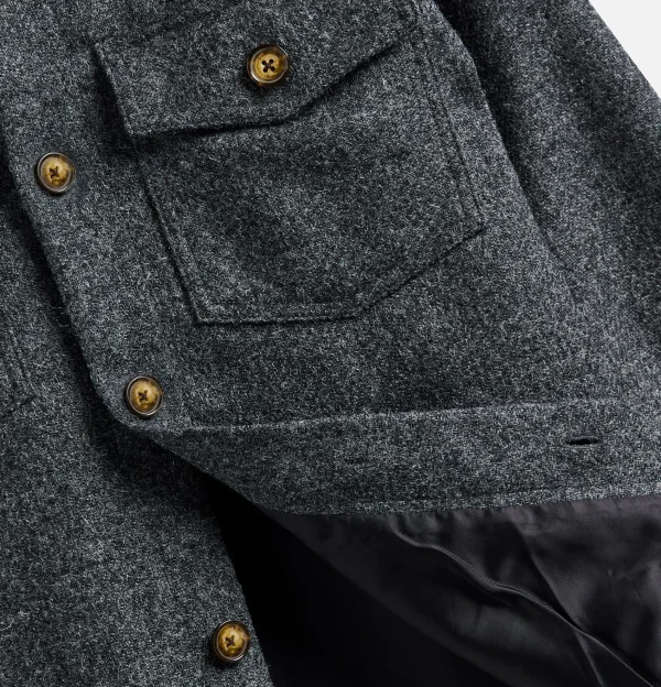 PORTUGUESE FLANNEL Chemises | Wool Field Over Shirt Grey