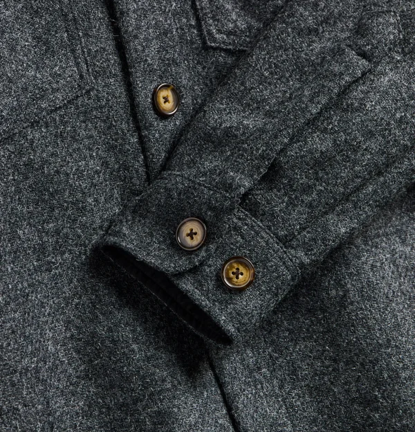 PORTUGUESE FLANNEL Chemises | Wool Field Over Shirt Grey