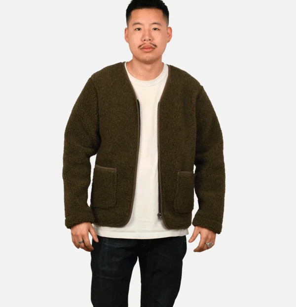 COLDBREAKER Sweats & Polaires | Zip Up Vee Cardigan Khaki