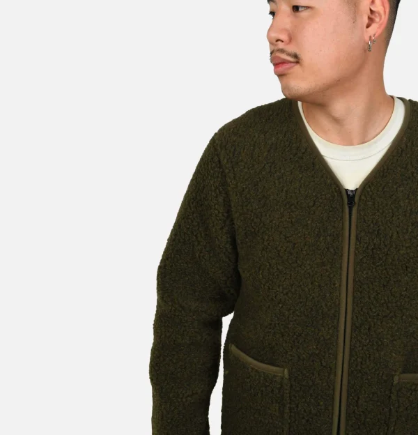 COLDBREAKER Sweats & Polaires | Zip Up Vee Cardigan Khaki