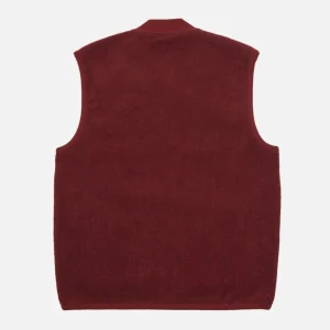 UNIVERSAL WORKS Vestes | Zip Waistcoat Wool Deep Red